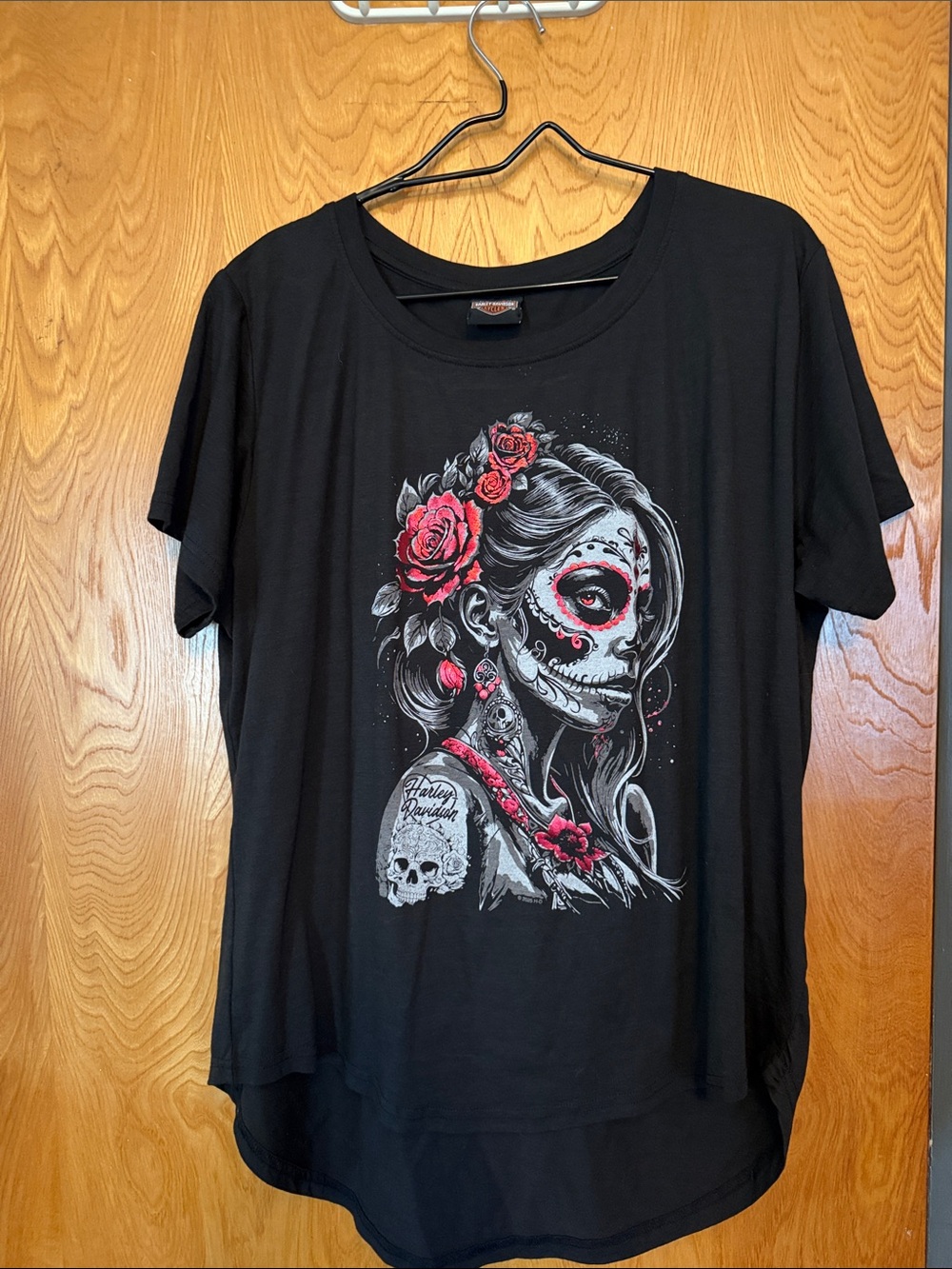 Harley-Davidson Black Day of the Dead Floral Skull Tee